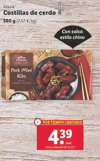 Lidl Vitasia costilla de cerdo oferta