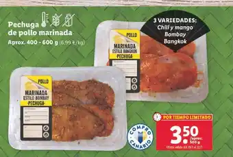 Lidl Pechuga de pollo marinada aprox. oferta