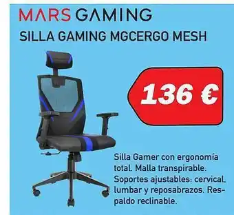 Microsshop Mars gaming silla gaming mgcergo mesh oferta