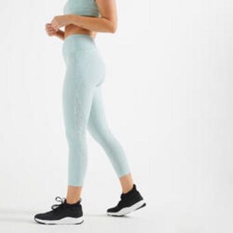 Decathlon Leggings mallas fitness tiro alto moldeadores mujer domyos verde oferta