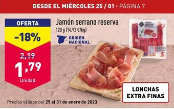 ALDI Jamón Serrano Reserva oferta