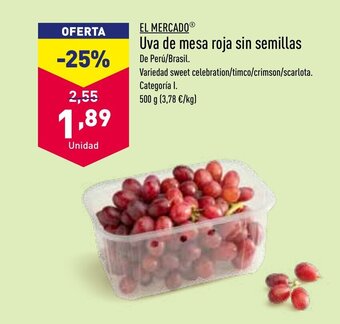 ALDI Uva de Mesa Roja Sin Semillas oferta