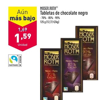 ALDI Tabletas de Chocolate Negro oferta