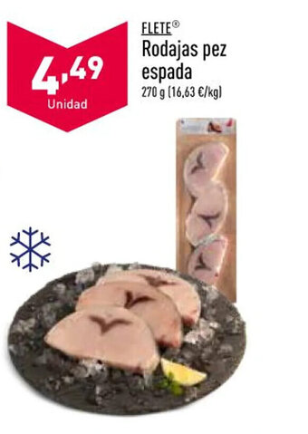 ALDI Flete Rodajas Pez Espada oferta