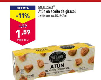ALDI Sal De Plata Atún en Aceite de Girasol oferta