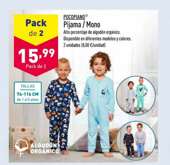 ALDI Pocopiano Pijama/ Mono oferta