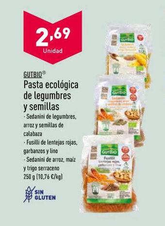 ALDI Gutbio Pasta Ecológica De Legumbres Y Semillas oferta