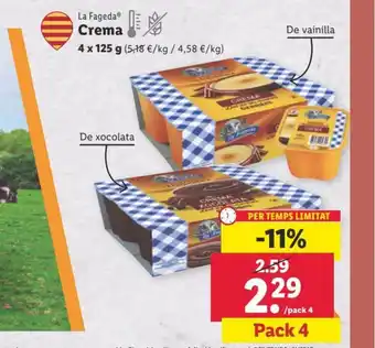 Lidl La Fageda Crema 4 x 125 g. oferta