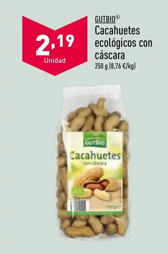 ALDI Gutbio Cacahuetes Ecológicas Con Cáscara oferta