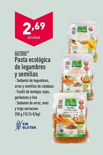 ALDI Gutbio Pasta Ecológica De Legumbres Y Semillas oferta