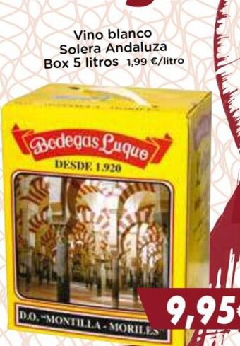 Supermercados Piedra Vino Blanco Solera Andaluza Box 5 litros oferta