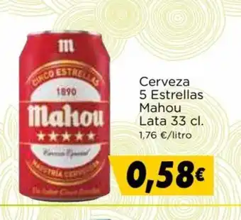 Supermercados Piedra Cerveza 5 Estrellas Mahou Lata 33 cl. oferta