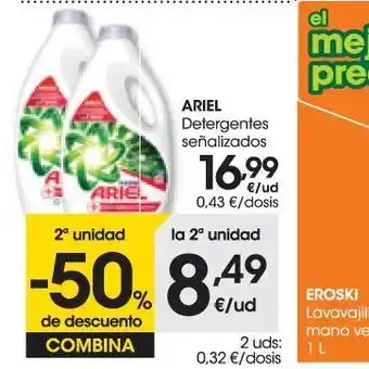 Eroski Detergentes ariel oferta