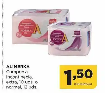 Alimerka Alimerka compresa incontinencia extra o normal oferta