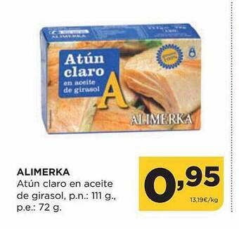 Alimerka Alimerka atún claro en aceite de girasol oferta