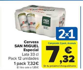Carrefour Market Cerveza san miguel especial oferta