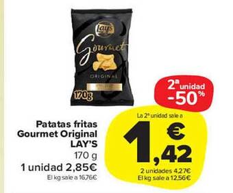 Carrefour Market 2a unidad -50% patatas fritas gourmet original lay's oferta