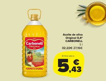 Carrefour Market Aceite de oliva original 0.4° carbonell oferta