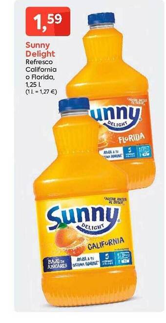 Suma Supermercados Sunny delight refresco california o florida oferta