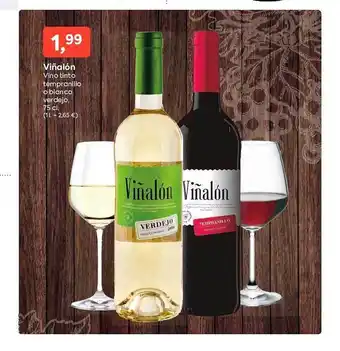 Suma Supermercados Viñalón vino tinto tempranillo o blanco verdejo oferta