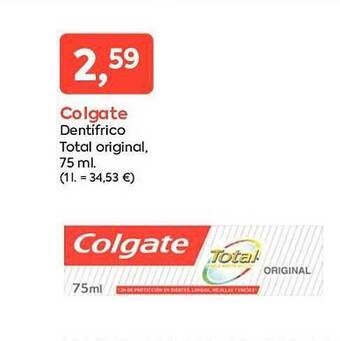 Suma Supermercados Colgate dentífrico total original oferta