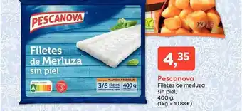Suma Supermercados Pescanova filetes de merluza sin piel. oferta