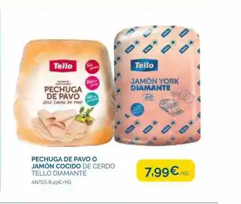 Supermercados La Despensa Pechuga de pavo o jamón cocido de cerdo tello diamante oferta