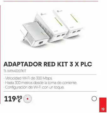 Adaptador red kit 3 x plc