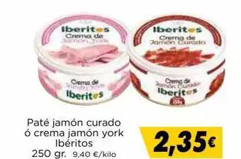 Supermercados Piedra Paté jamón curado ó crema jamón york ibéritos oferta