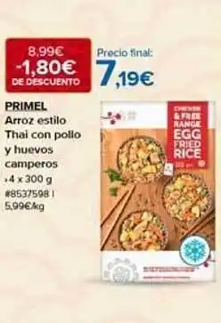 Costco Primel arroz estilo thai con pollo y huevos camperos oferta