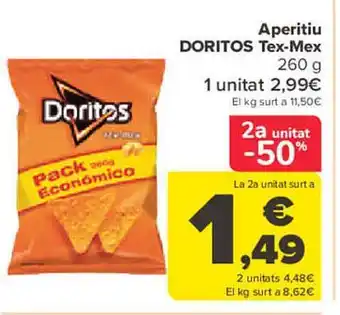 Carrefour 2a unitat -50% aperitiu doritos tex-mex oferta
