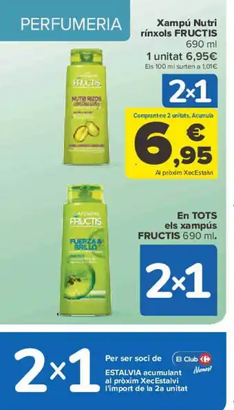 Carrefour Xampú nutri rinxols fructis oferta