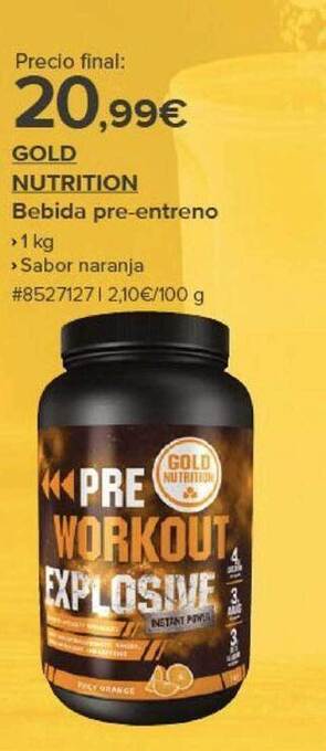 Costco Gold nutrition bebida pre-entreno oferta