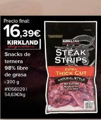 Costco Kirkland snacks de ternera 95% libre de grasa oferta