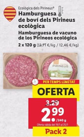 Lidl Hamburguesas de vacuno oferta