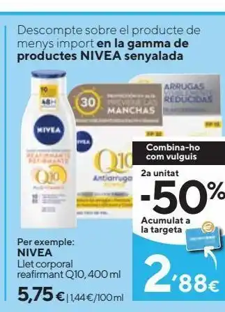 Caprabo Leche corporal nivea oferta