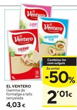Caprabo Queso en lonchas el ventero oferta