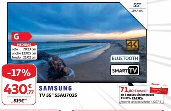 Alcampo Tv led 55'' samsung oferta