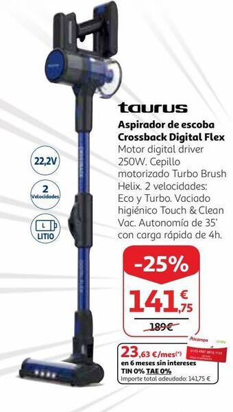 Alcampo Aspirador escoba taurus oferta