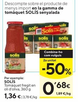Caprabo Tomate frito solís oferta