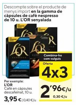 Caprabo Cápsulas de café l'or oferta