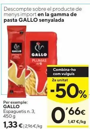 Caprabo Pasta gallo oferta