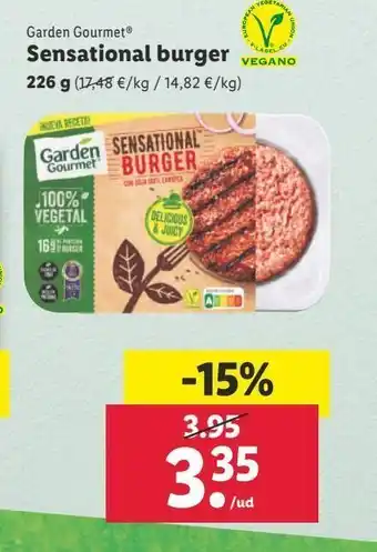Lidl Hamburguesas vegetales garden gourmet oferta