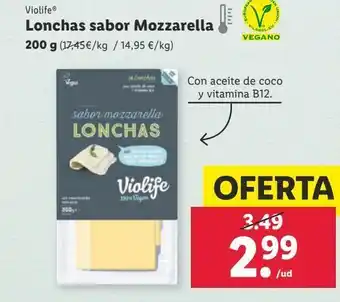Lidl Lonchas sabor mozzarella oferta