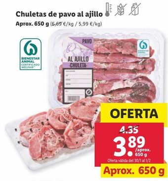 Lidl Chuletas de pavo oferta