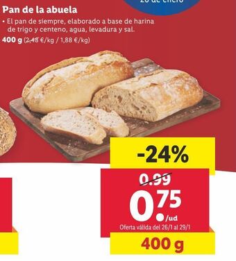 Lidl Pan de la abuela oferta