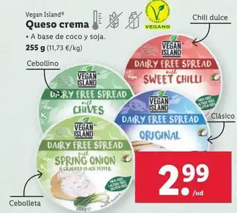 Lidl Queso cremoso vegan island oferta