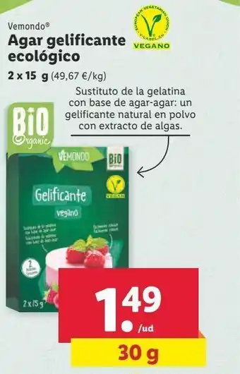 Lidl Agar gelificante ecológico oferta