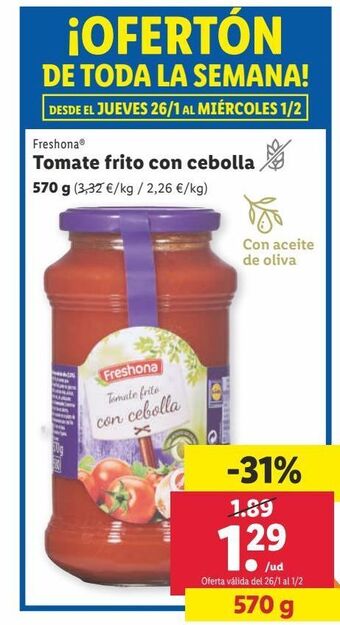 Lidl Tomate frito freshona oferta