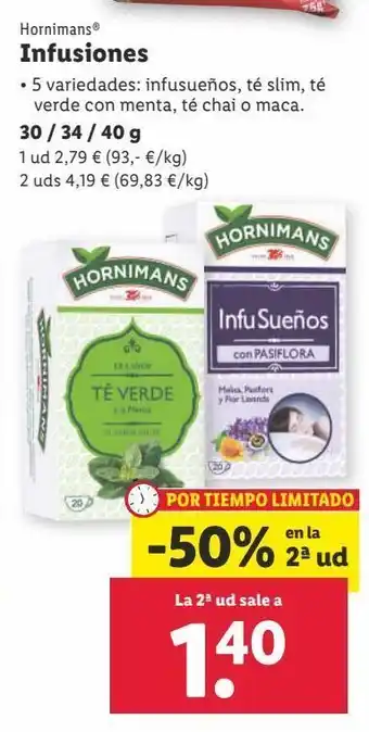 Lidl Infusiones hornimans oferta